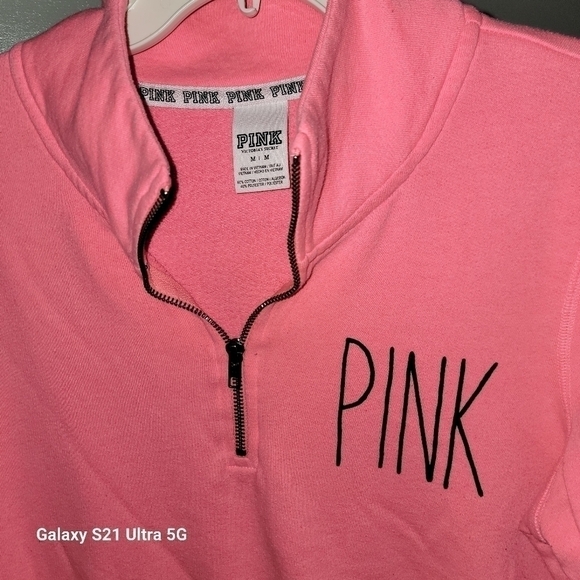 Pink half zip up Size Medium - Picture 2 of 4